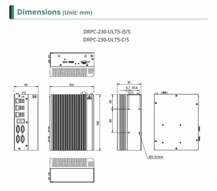 Image of DRPC-230-ULT5 dimensions
