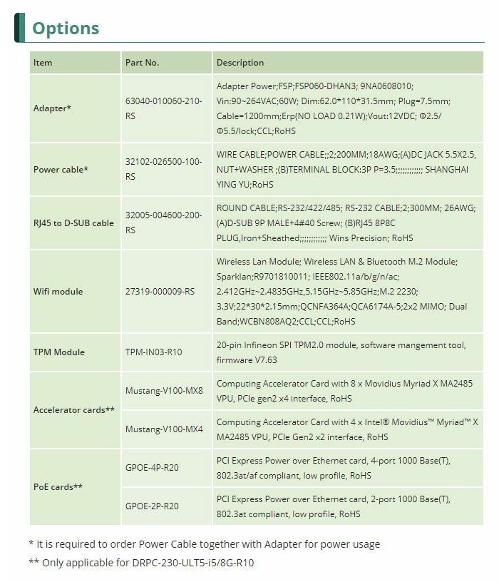 DRPC-230-ULT5 features